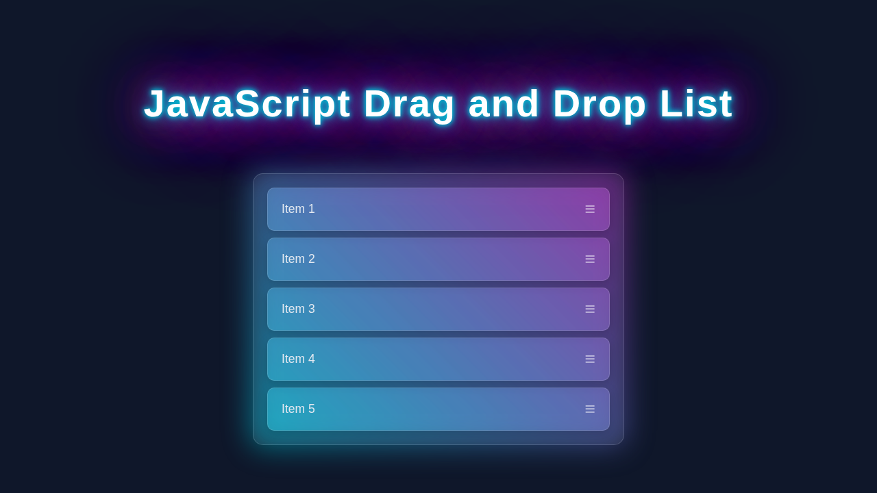 JavaScript Drag Drop List Tutorial: HTML, CSS, & Vanilla JS