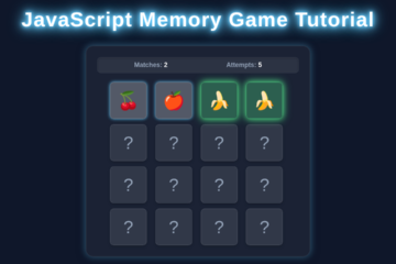 Memory Game JavaScript: HTML, CSS, & Vanilla JS Tutorial