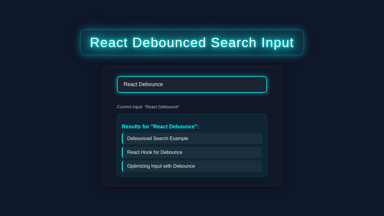 React Debounced Search Input with Hooks - JSX Tutorial