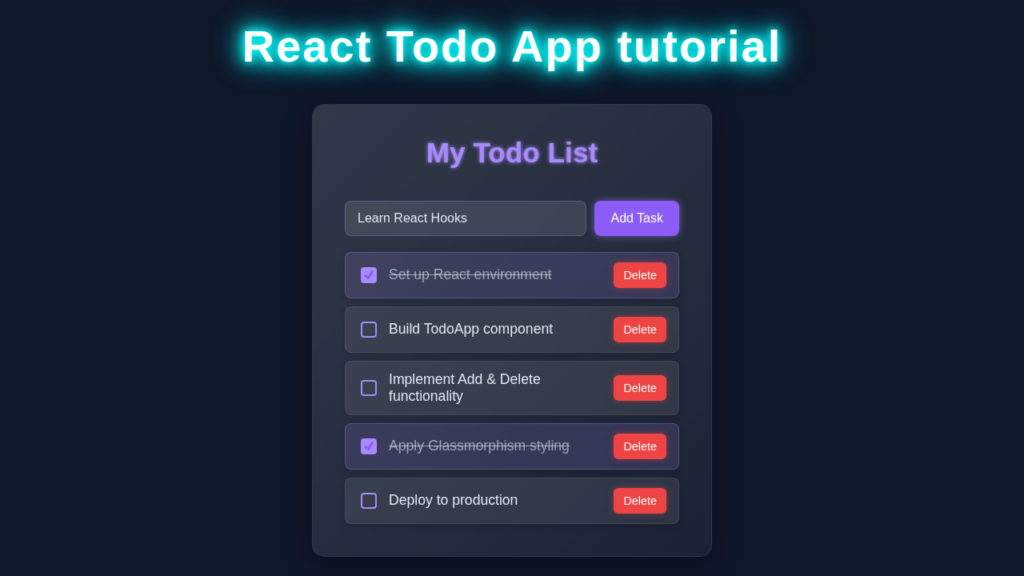 React Todo App Tutorial: Build with Functional Components & Hooks