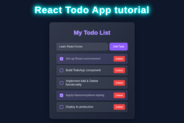 React Todo App Tutorial: Build with Functional Components & Hooks