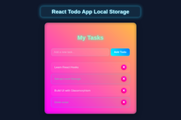 React Todo Local Storage App Tutorial - JSX & Hooks