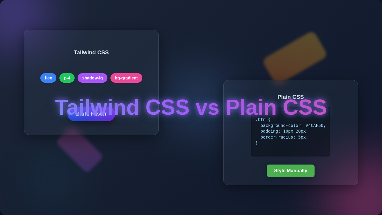 Tailwind CSS vs Plain CSS Blog Thumbnail Design