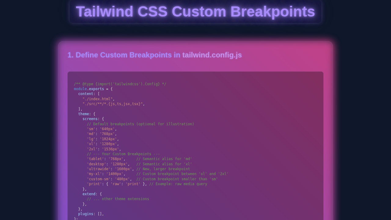 Tailwind Custom Breakpoints: HTML & CSS Setup Guide