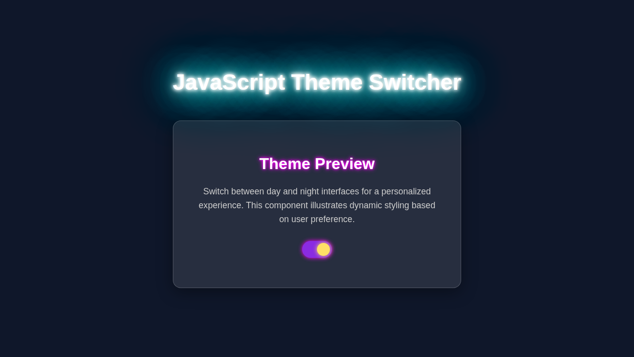 Theme Switcher: Dynamic Dark Mode with HTML, CSS & JS