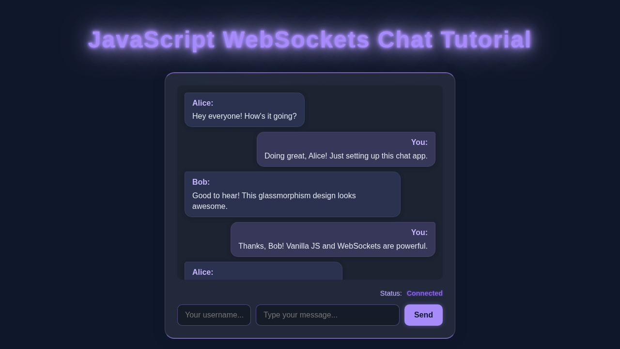 WebSockets Chat Tutorial: HTML, CSS & Vanilla JavaScript