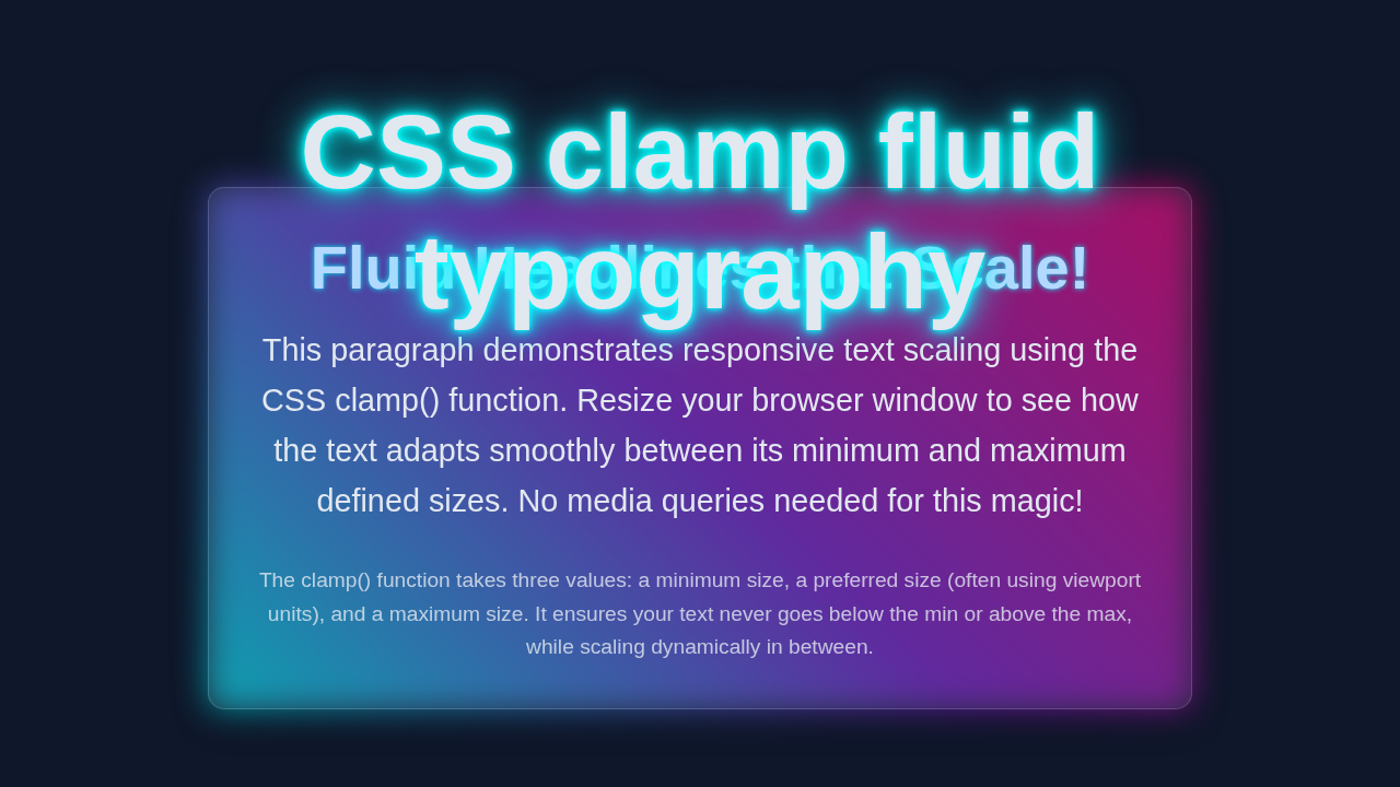 CSS Clamp Fluid Typography Tutorial: HTML & CSS Only