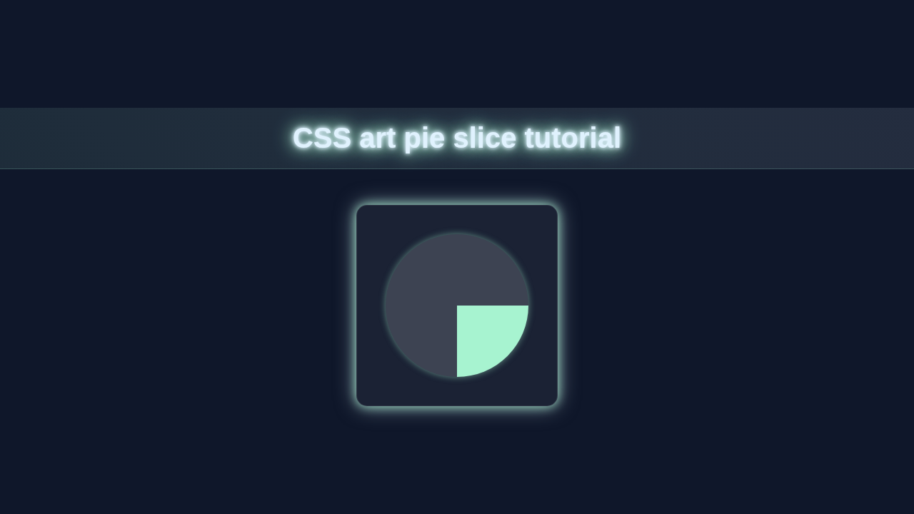 CSS Pie Slice Art Tutorial: HTML & CSS Only (No JS)