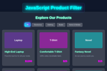 JavaScript Product Filter: Dynamic Filtering with HTML, CSS, JS