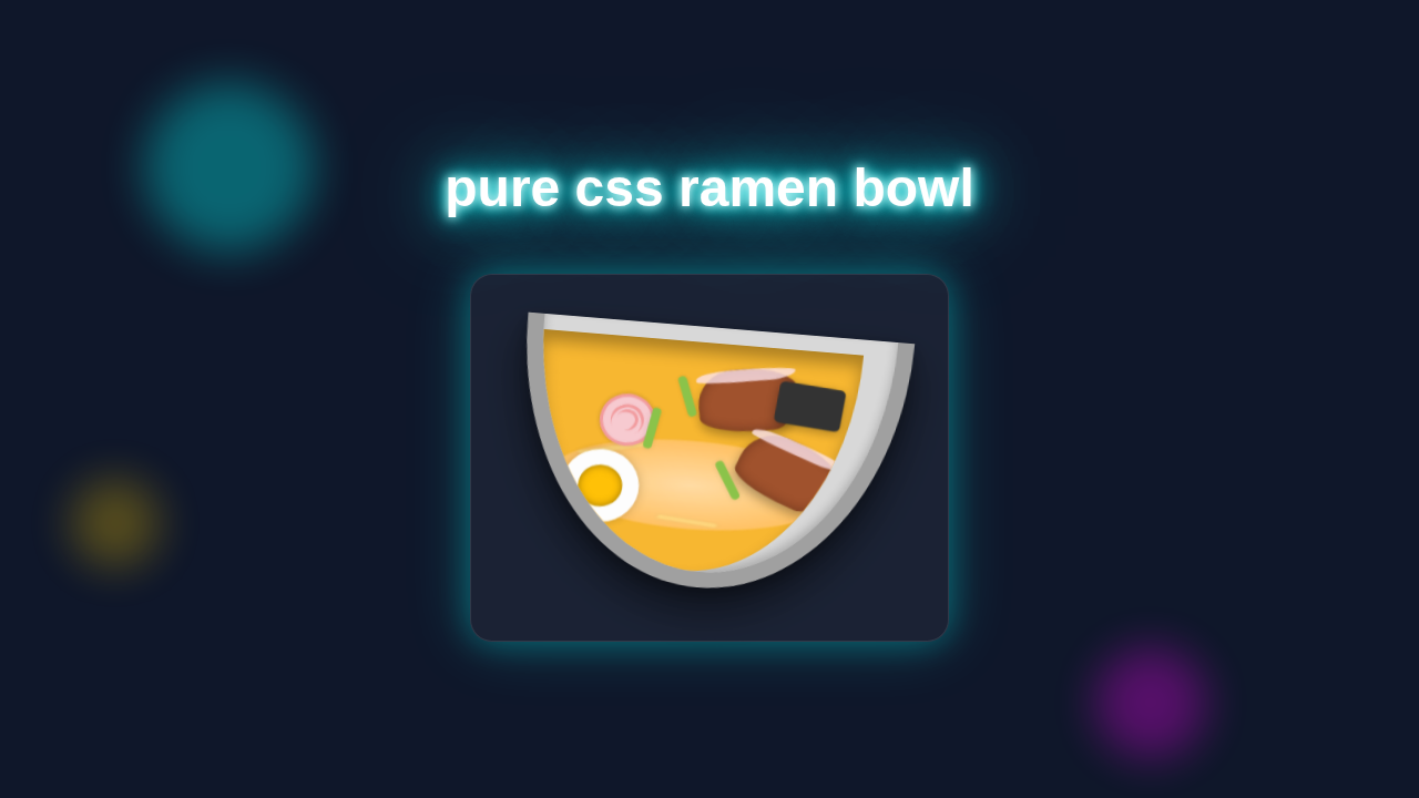 Pure CSS Ramen Bowl: HTML & CSS Noodle Art Tutorial