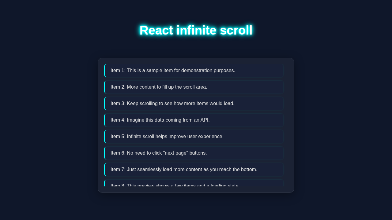 React Infinite Scroll: Build Seamless Data Loading with JSX Hooks