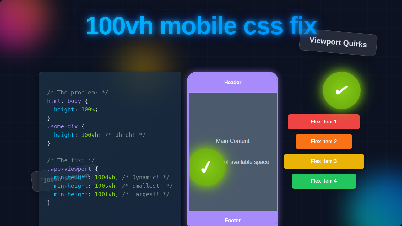 100vh Mobile CSS Fix: A Visual Thumbnail Guide