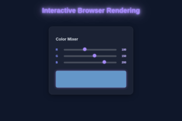 Interactive Color Mixer: Dynamic Browser Rendering with HTML, CSS, JS