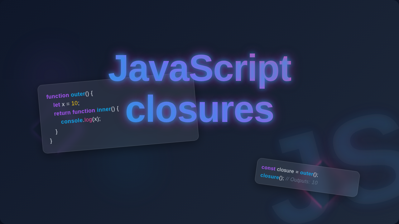 JavaScript Closures Explained: Abstract & Neon Visuals