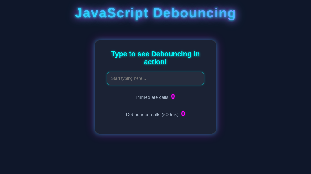 JavaScript Debouncing: Build Responsive UIs with HTML, CSS, JS