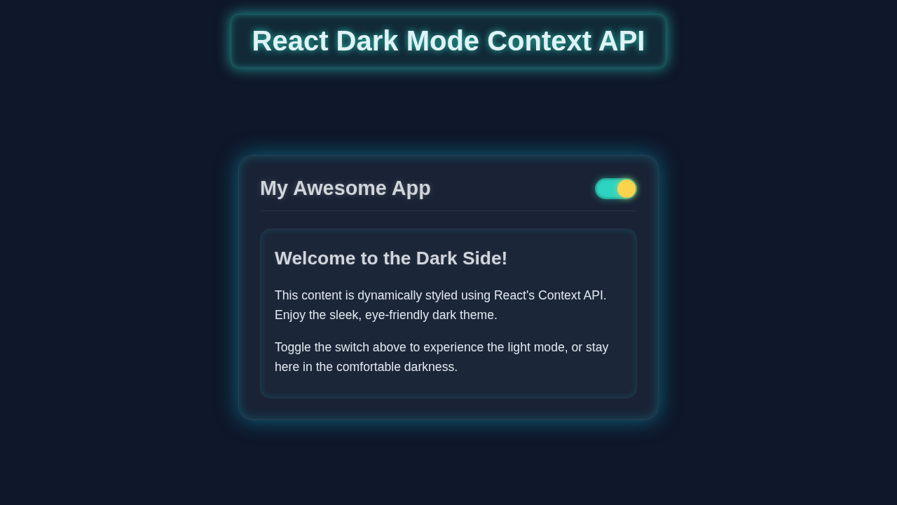 React Dark Mode with Context API: A Complete Tutorial