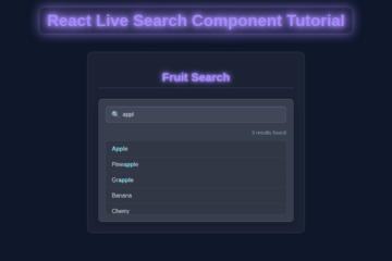 React Live Search Component Tutorial with Hooks
