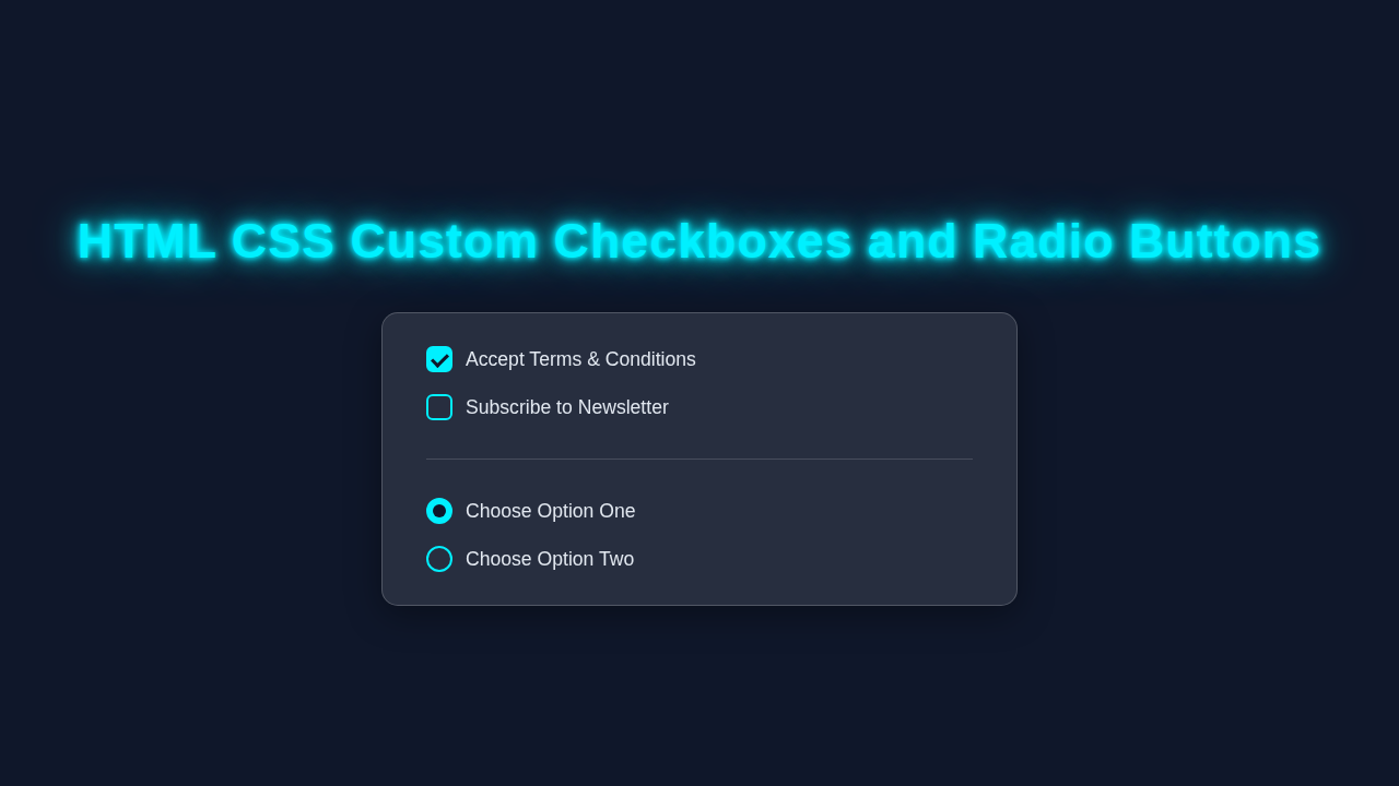 Custom Checkboxes Radio: HTML CSS Styling Tutorial