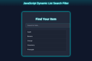 Dynamic List Filter: Vanilla JS Search with HTML/CSS