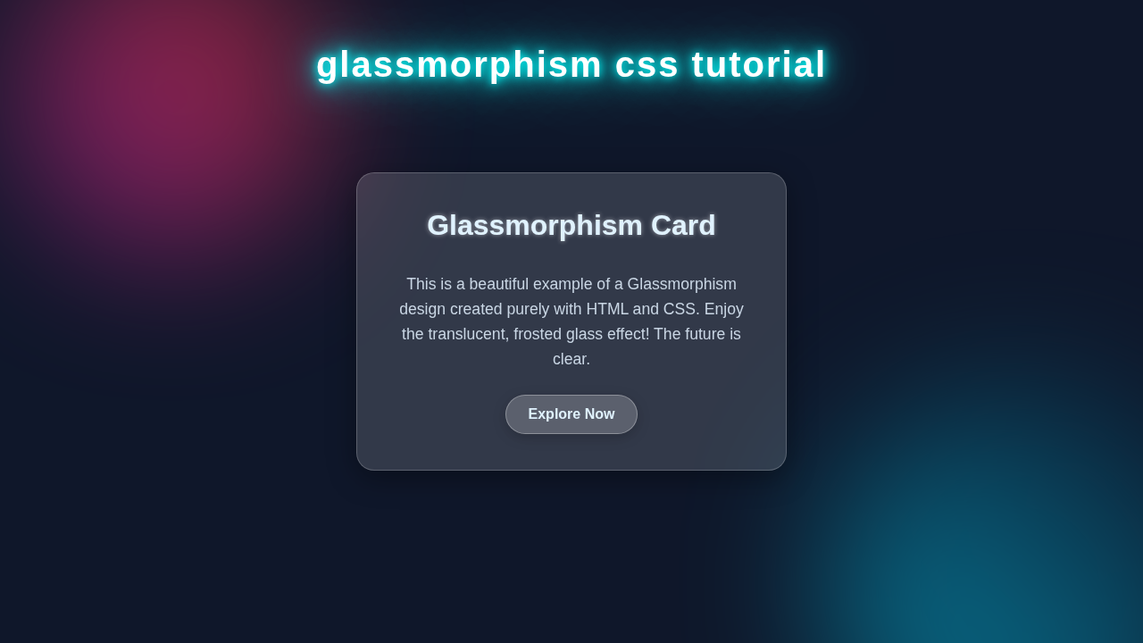 Glassmorphism Card CSS Tutorial: HTML & CSS Design Guide