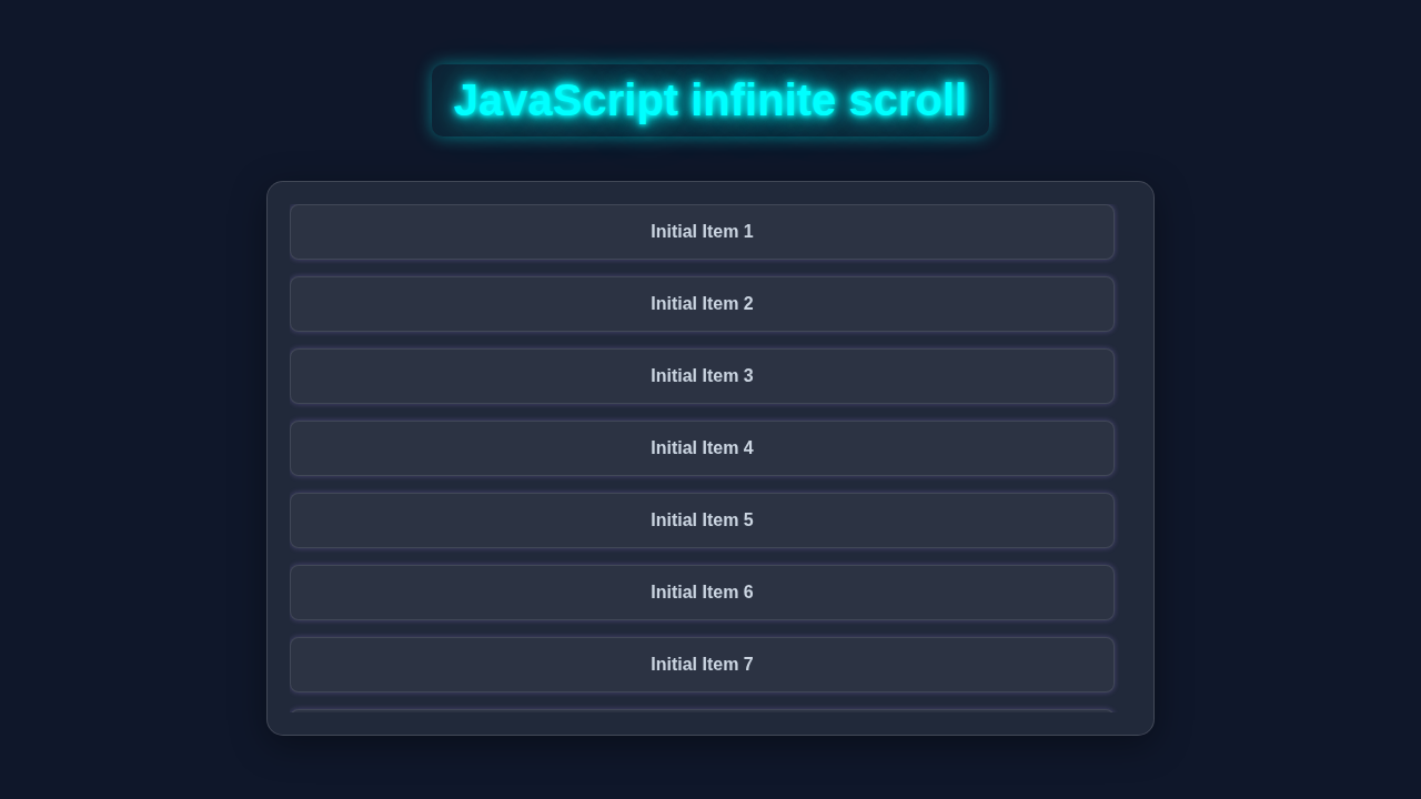 Infinite Scroll JavaScript: HTML, CSS, Vanilla JS Tutorial