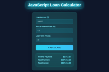 JavaScript Loan Calculator: Build with HTML, CSS & Vanilla JS