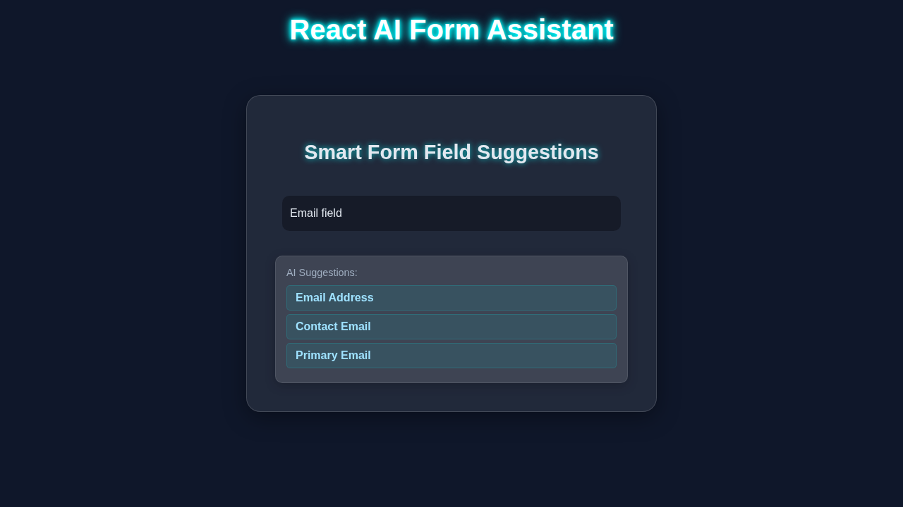 React AI Form Assistant: Build Smart Forms with React JSX Hooks